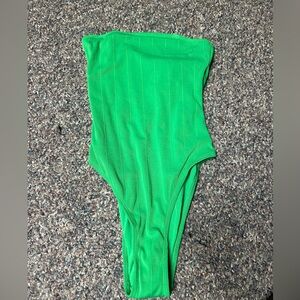 Green one piece bathing suit
